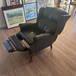 Blue Leather Recliner Chair