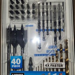 HART 40-Piece Assorted Drill and Drive Bit Set with Storage Case