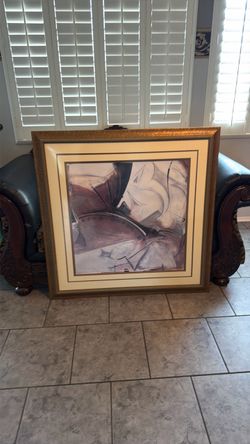 Large Framed Abstract Art Print