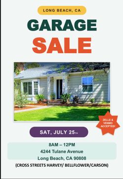 Garage Sale Tomorrow Sat 7/25 8am - Noon