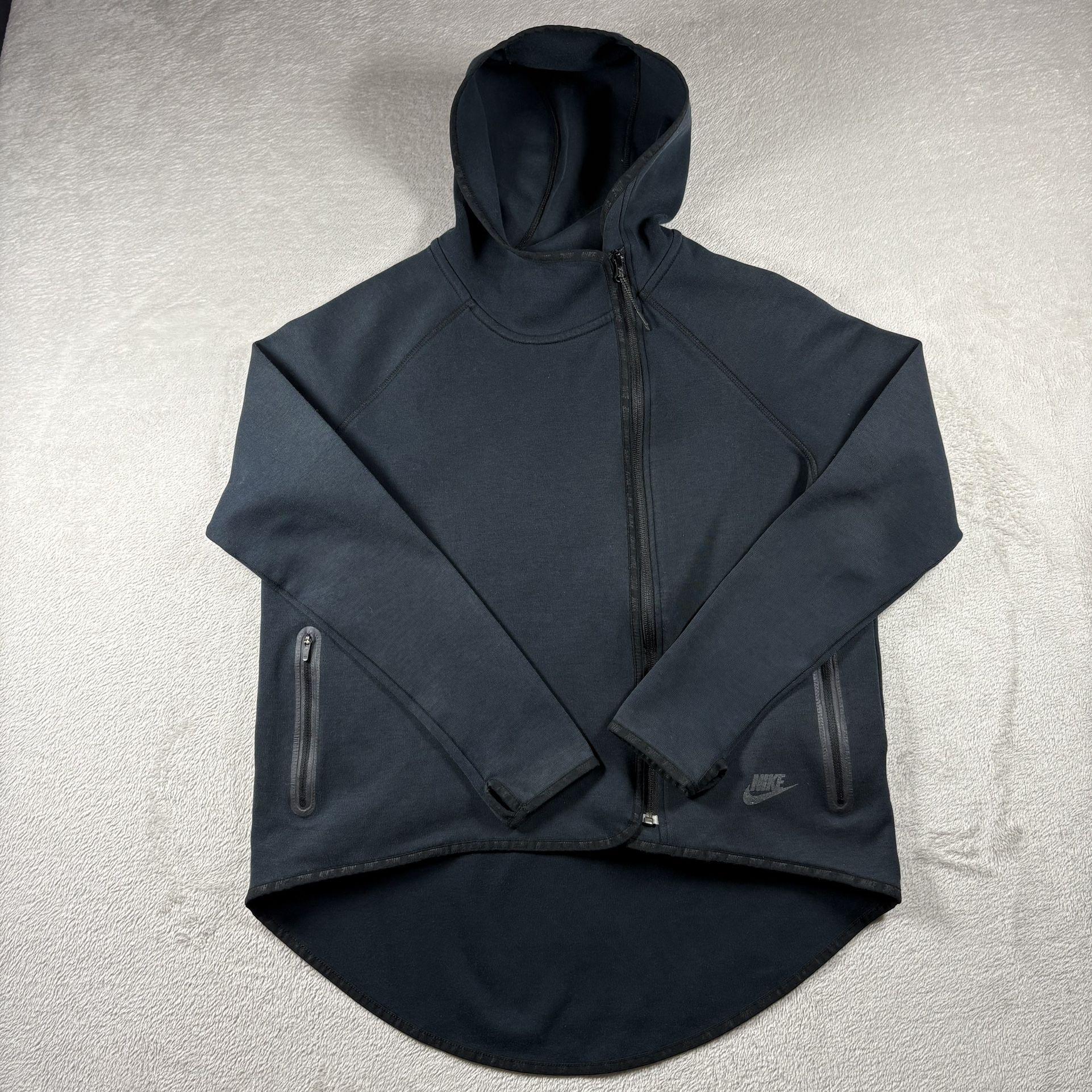 Nike Sportswear Tech Fleece Cape Hoodie Full Zip Womens M Black 655765-010 #118