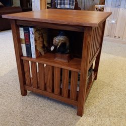 Craftsman/Mission-style 'Table With Open Bookcase'
