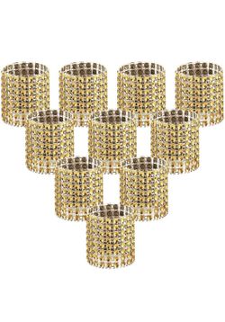 Accmor  50  napkin rings, gold napkin holders with buckles for table decoration, weddings, dinners, parties, DIY decoration