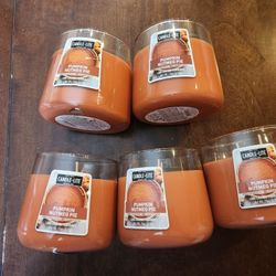 Brand New Jars Of Candle Lite Candles Pumpkin Nutmeg Pie Scent 