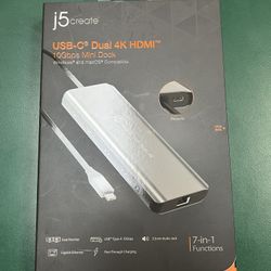 J5 Create USB-C Dual 4K HDMI 10Gbps Mini Dock (NEW)