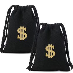 2 PC Money Drawstring Bags