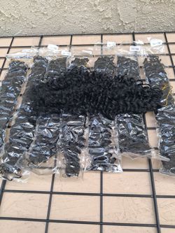 14 Inch 1B Black Curly Hair Extensions Bundle
