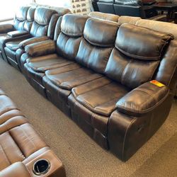 Bastrop Brown Reclining Living Room Set /couch /Sofa and Loveseat