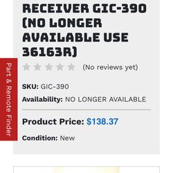 GENIE GARAGE DOOR OPENER Model ACSR3G