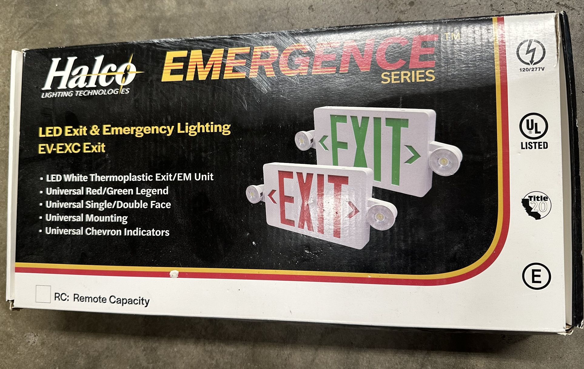 Halco emergence exit sign