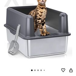 WOOFIGO Stainless Steel Cat Litter Box Brand New In Box  Never Opened Or Used