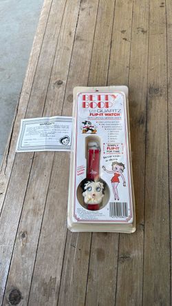 Vintage 1986 Betty Boop flip it watch new old stock.
