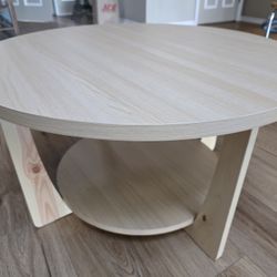 Round 2-Tiered Wood Coffee Table - Natural