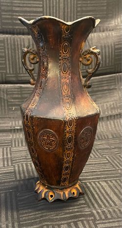 Vintage Decorative Metal Vase with handles