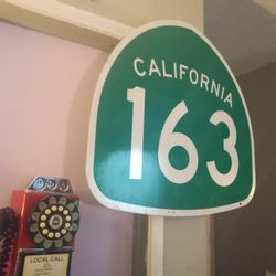  FREEWAY CALIFORNIA 163 SIGN Never Used Authentic 
