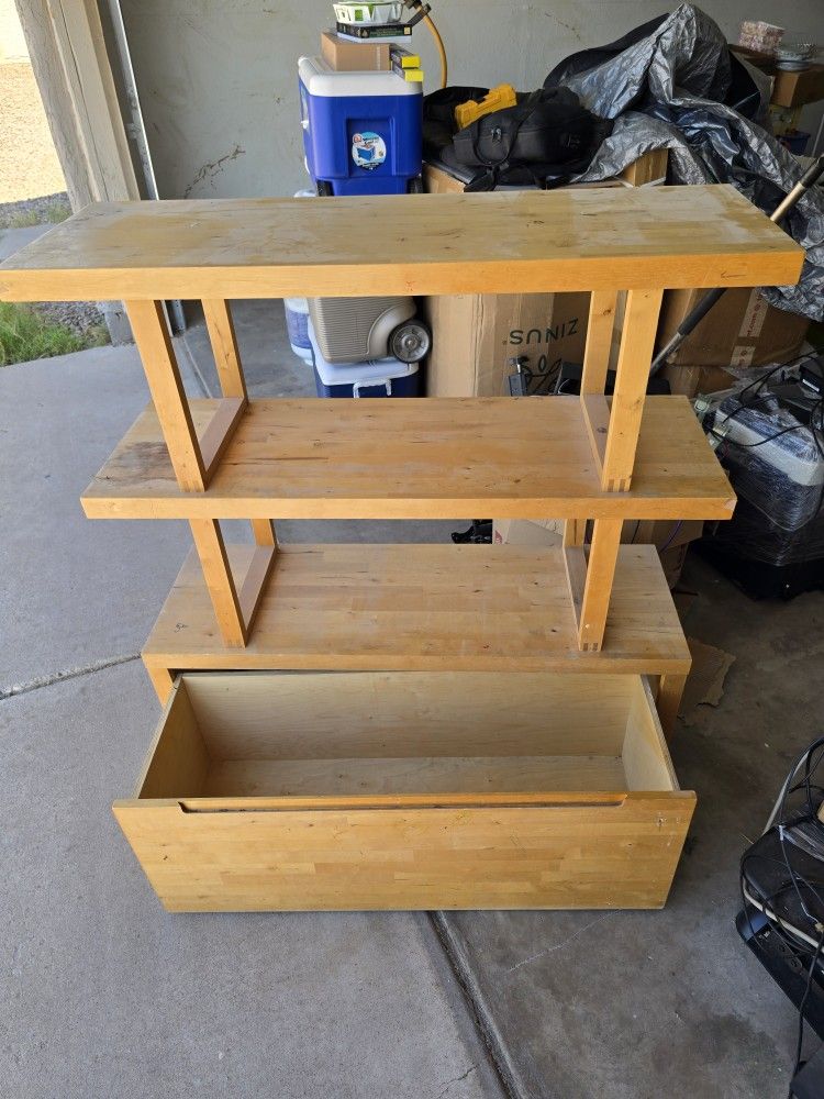 Open Wood Shelving Unit