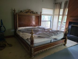 Ornate King Bed Frame with Headboard