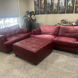 FREE Red leather couch 