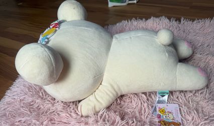 🧸 Rilakkuma Plush Pillow with Flower Crown
