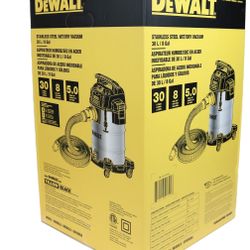 Brand New Dewalt DXV08SA Stainless Steel Wet/Dry 8-Gallon 5 HP Vacuum 