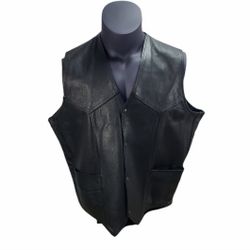 Vintage Mens USA Bikers Leather Sleeveless Vest