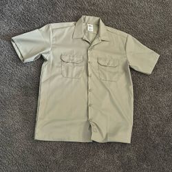 Khaki Dickies Work Shirt Button Up