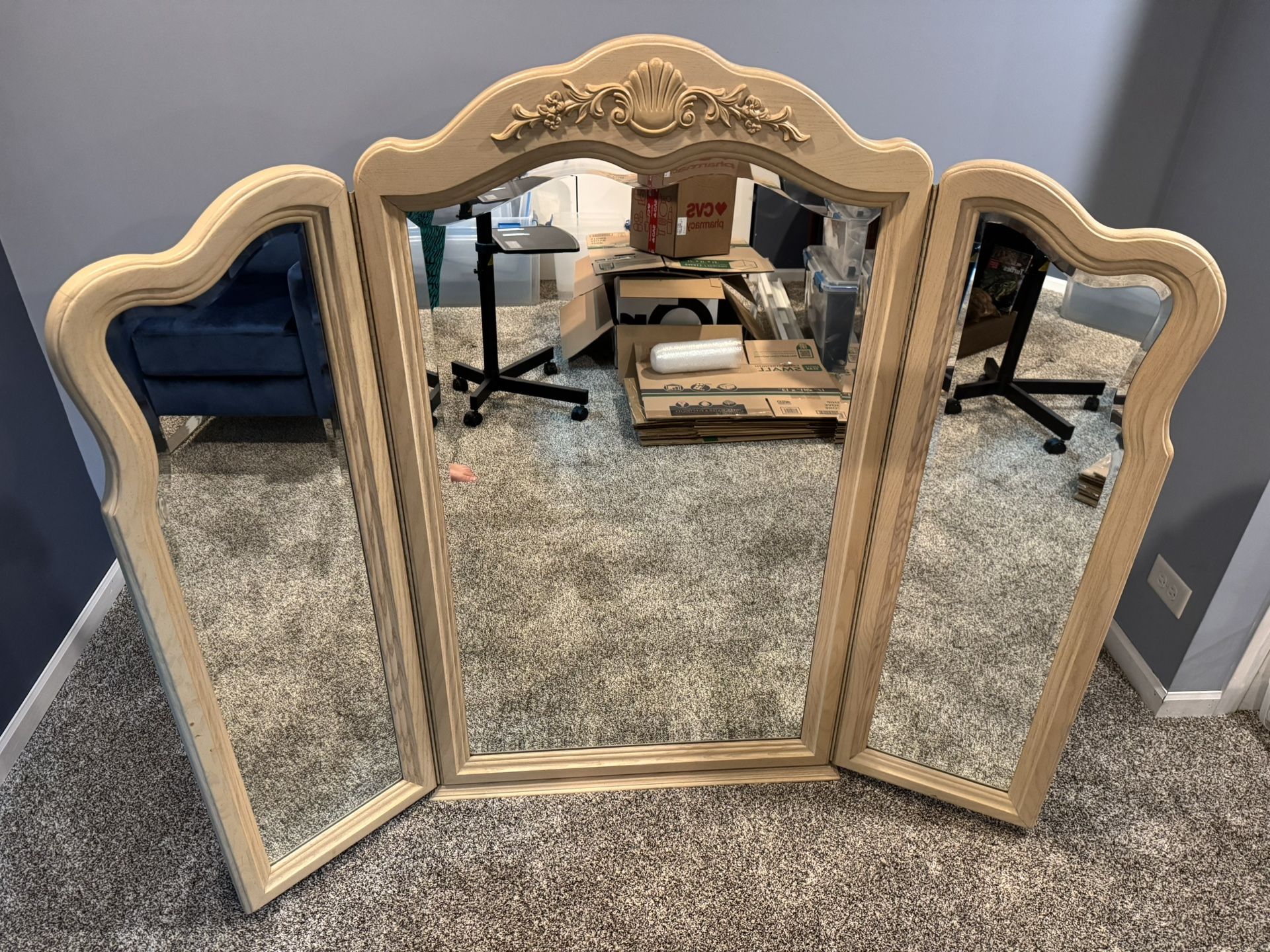 Vintage Tri-fold Mirror