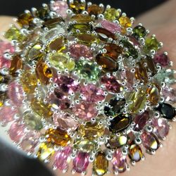 Gorgeous Multicolour Tourmaline Ring 10.95 Carat W/Certificate
