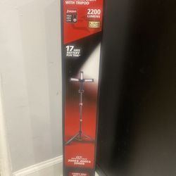 Brand New! Husky 2200 Lumen Rechargeable Led Work Light W/ Tripod Removable Base