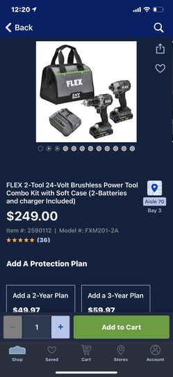 FLEX COMPACT 2-Tool Brushless Power Tool Combo Kit with Soft Case (Li-ion  Batteries and Charger Included)