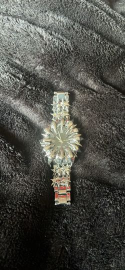Silver Spiked Statement Wrist Watch