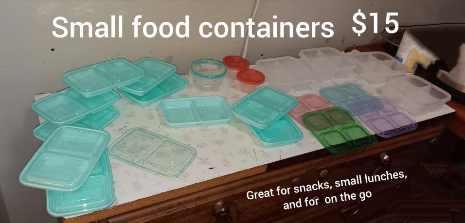 Small Food containers Great for snacks, small Lunches and only go