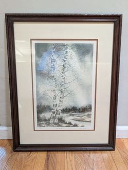 Owen Wexler Framed Signed Limited Edition "Old Birch" Print