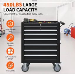 Rolling Tool Cart with Lockable Drawers