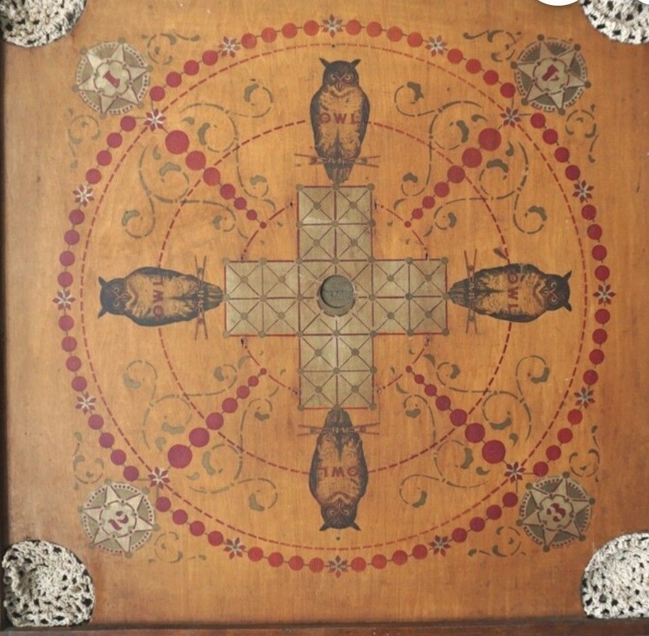 Rare Antique. The Owl GameBoard. 1901 Edward Mikkelson