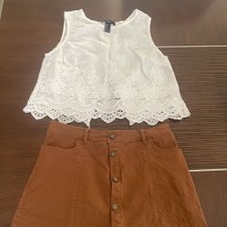 Women set: skirt size 2, top size small