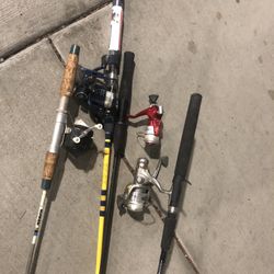 4 Fishing Poles 