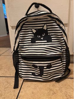 Black and White Striped Cat Backpack