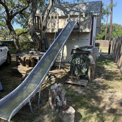 🛝 Stainless Steel Slide – Approx. 20ft Long! 🛝  Heavy-duty stainless steel slide in excellent shape — built to last! This thing is long, smooth, and