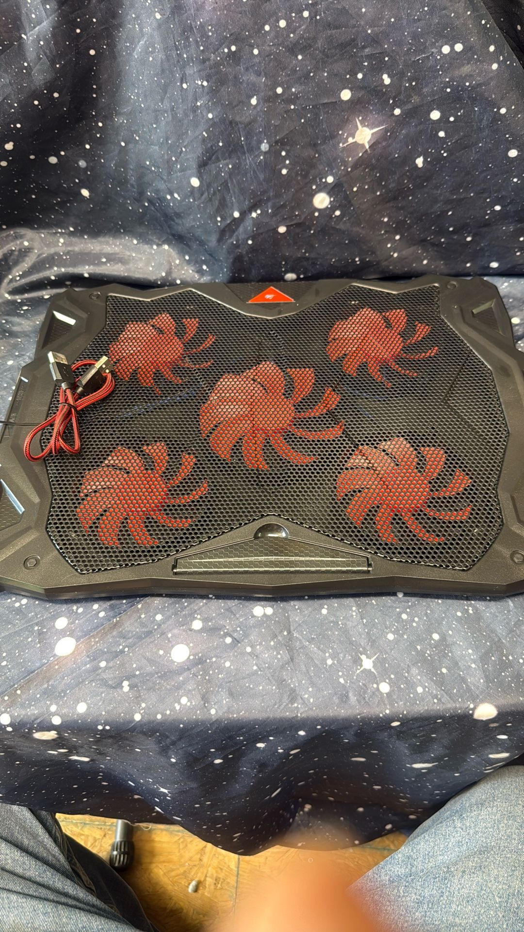Laptop Red And Black Cooling Pad USB Powered Very Good