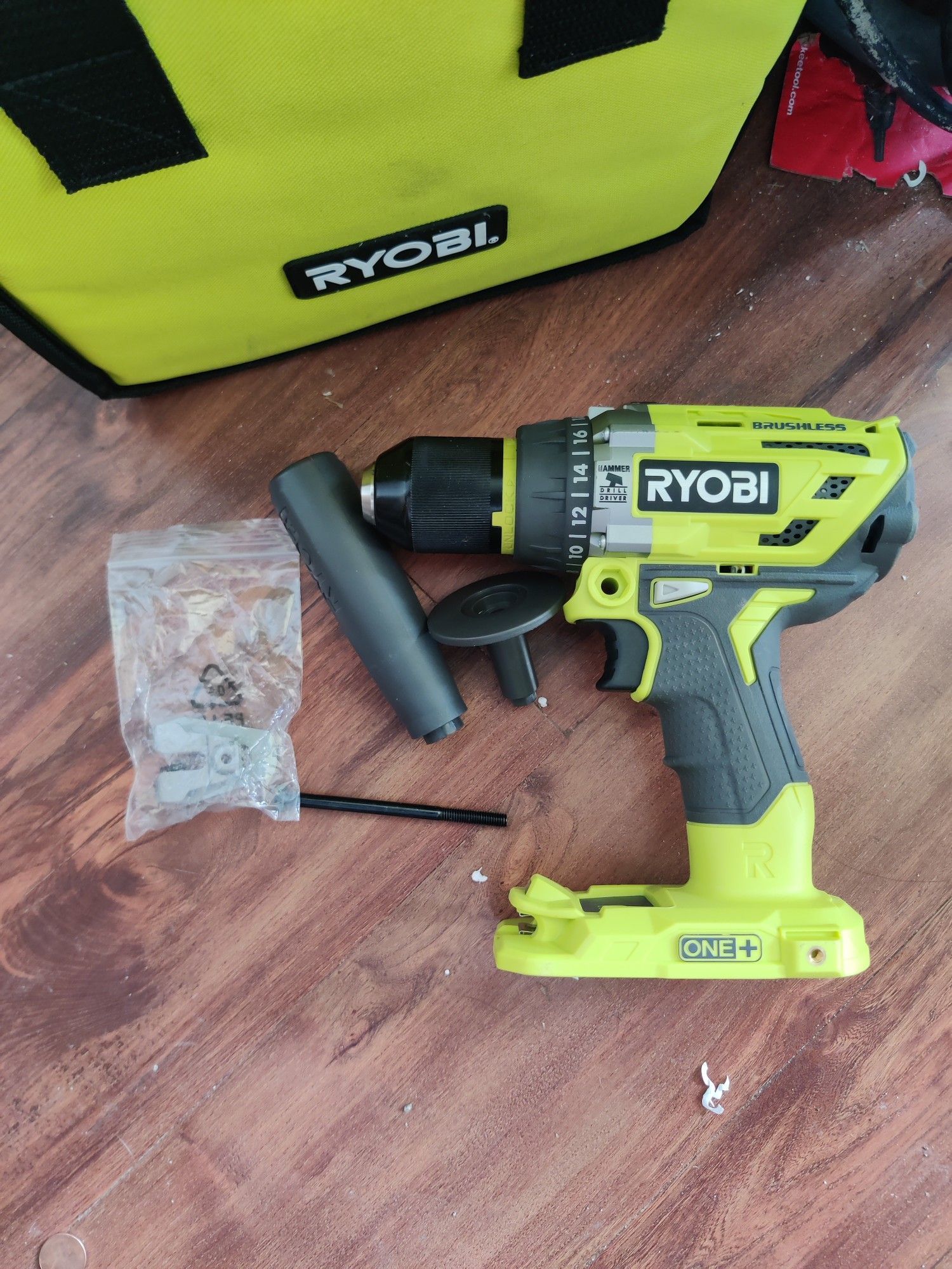 RYOBI 18-Volt ONE+ Cordless 1/2 in. Hammer Drill/Driver (Tool Only) with Handle