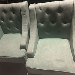 Green Tufted Accent Chairs
