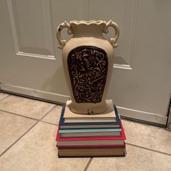 Staging Books Stacked Books And Amazing Vase 