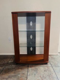 Wood and Glass Stereo Tower/Audio Component Stand