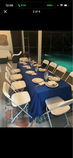 White Folding Chairs Set r,e,n,t or  buy anytime