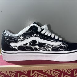 Vans White Flames 