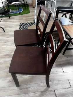 Set Of Two Walnut Dining Chairs 