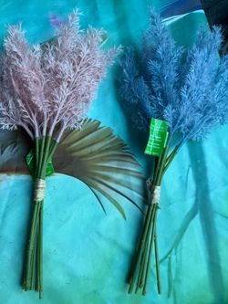 Six packages of velvet leaves pink and purple blue