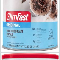 SlimFast Meal Replacement Powder, Original Rich Chocolate Royale, Weight Loss Shake Mix, 10g of Protein, 14 Servings (Packaging May Vary)