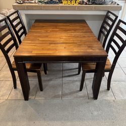 Holland House Furniture Solid Wood Extendable Dining Table a4 Chairs Good Condition